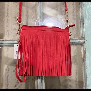 Western fringe clutch crossbody purse